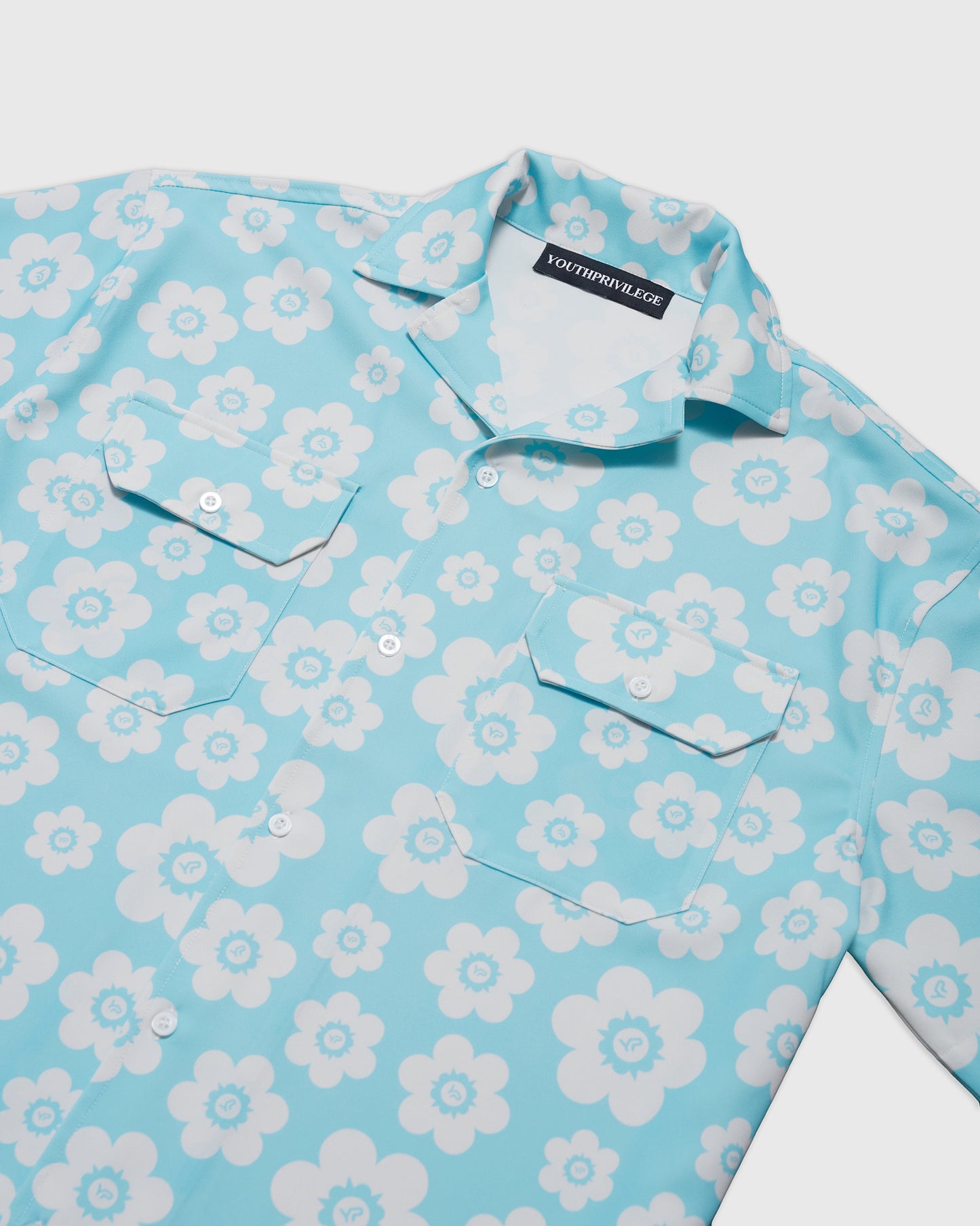 YP Blue Flowers All Over Print Shirt