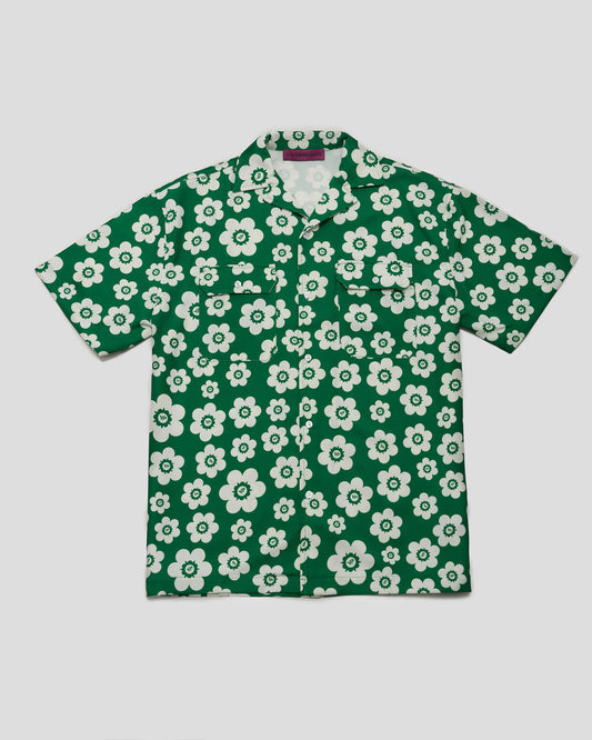 YP Green Flowers All Over Print Shirt