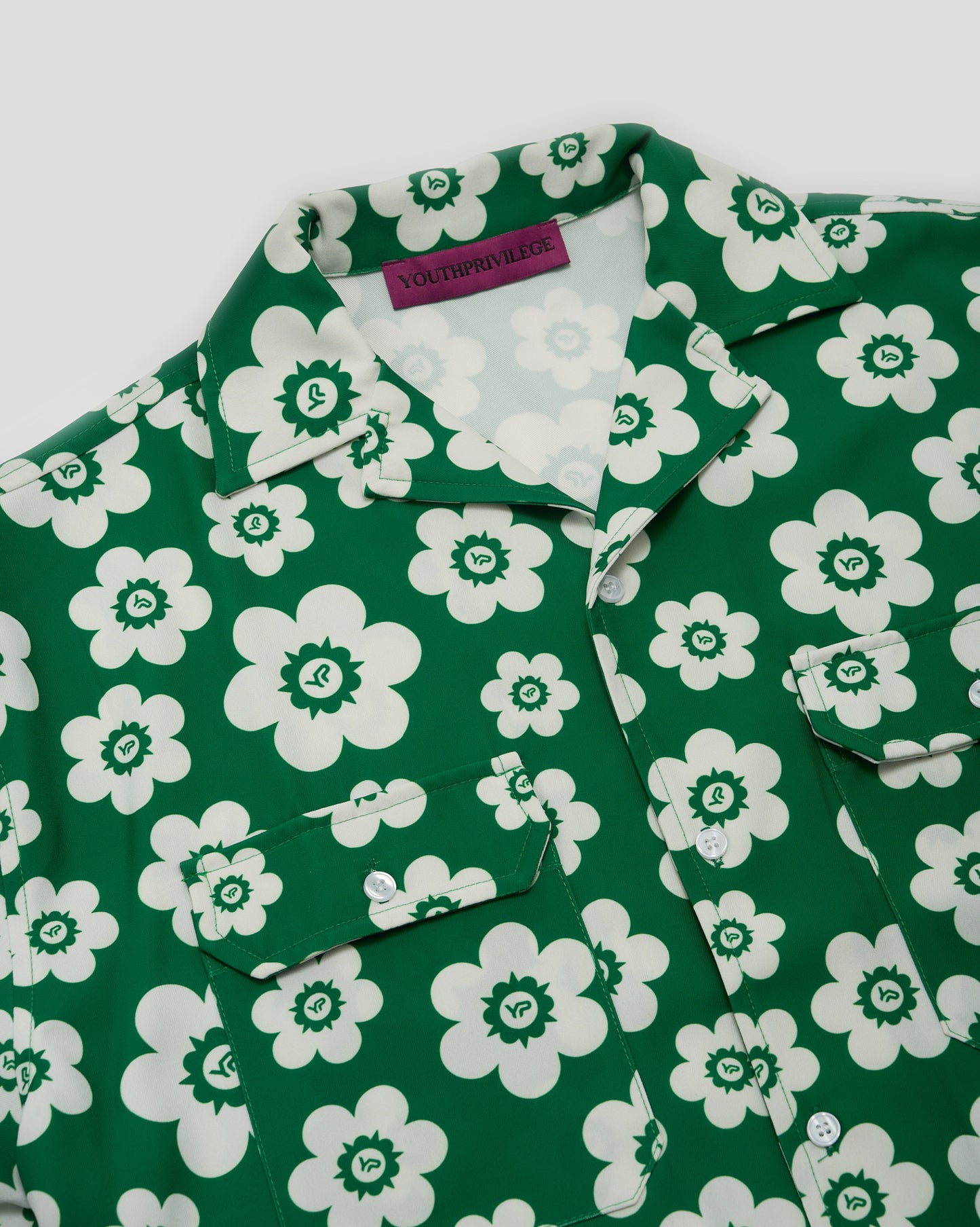 YP Green Flowers All Over Print Shirt